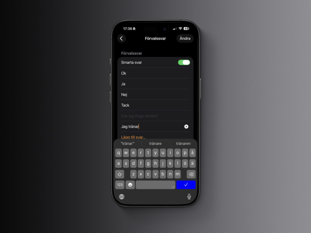 Anpassa förhandssvar