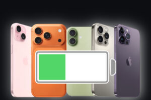 iPhone med batterisymbol