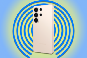 Samsung S26 med en Airdrop-ikon