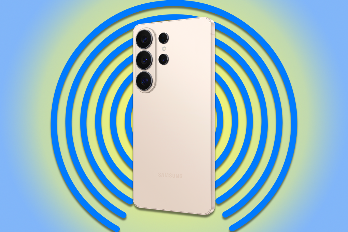 Samsung S26 med en Airdrop-ikon