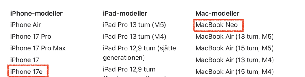 Skärmdump med kompatibilitet