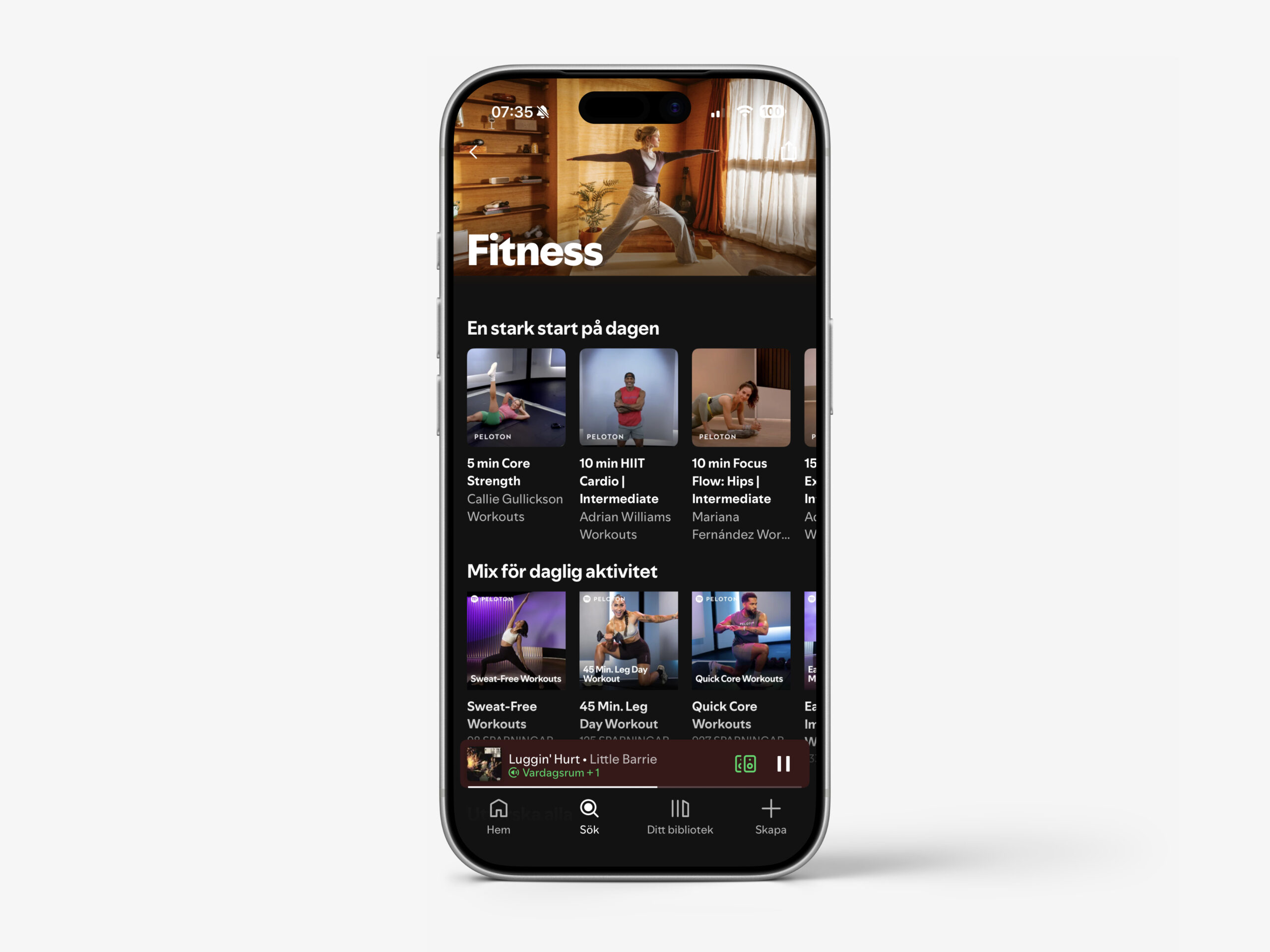Spotify Fitness I en iPhone