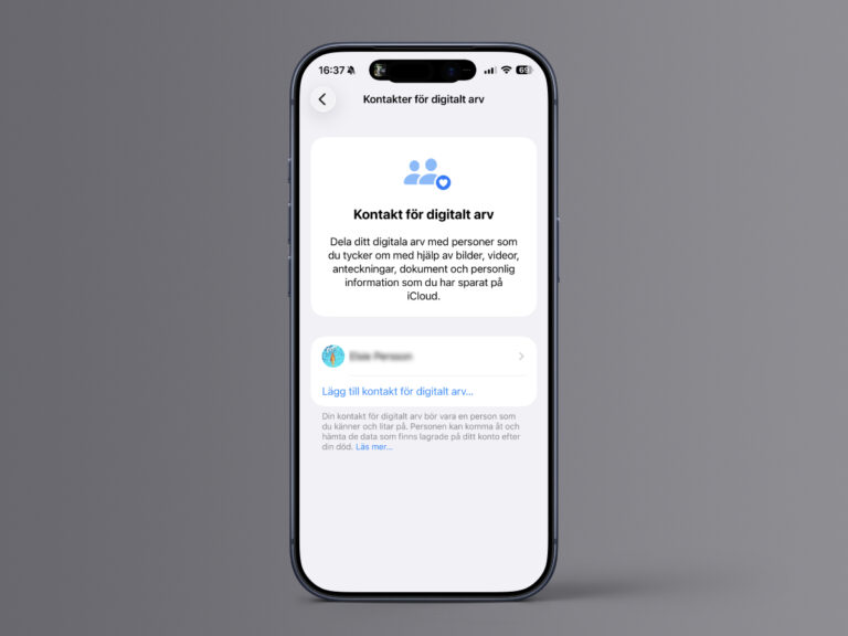 Så ställer du in kontakt för digitalt arv i iOS och macOS